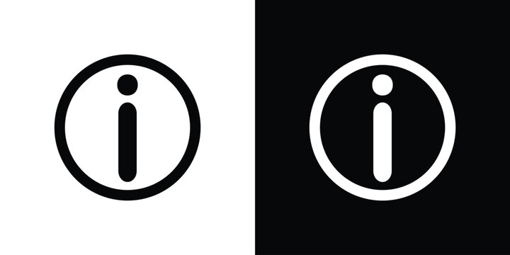 Information icon in black. flat graphic vector icon