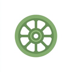 Obraz premium Simple Green Eight Spoke Wheel Illustration