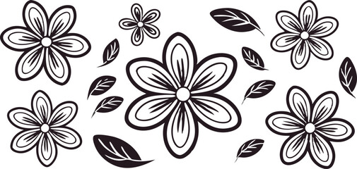 Black and white floral pattern design