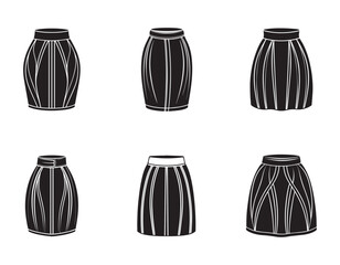 pencil skirt sketch icon silhouette vector illustration