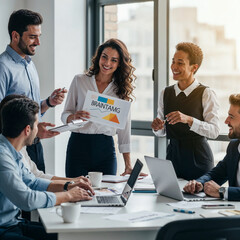 Diverse business team brainstorming new ideas