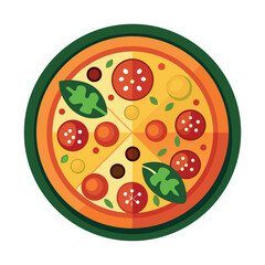 Veggie pizza icon vector illustration