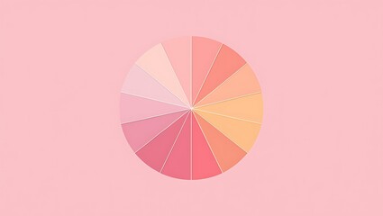 Obraz premium Pastel Pink and Peach Color Wheel Gradient Circle color palette