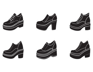 platform shoes icon silhouette vector illustration