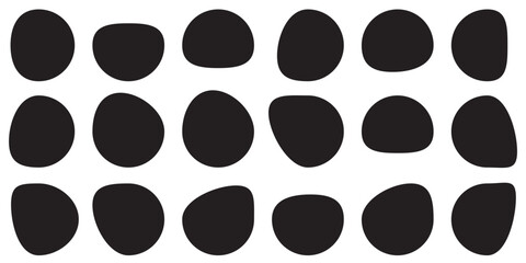 Blob shapes  black collection vector design elements isolated. Random blob circles icon set. Isolated on a white background.  