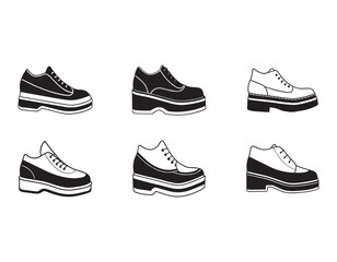 platform shoes icon line art vector illustration