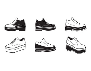 platform shoes icon silhouette vector illustration