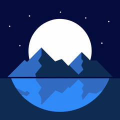 Fototapeta premium vector illustration of a night landscape