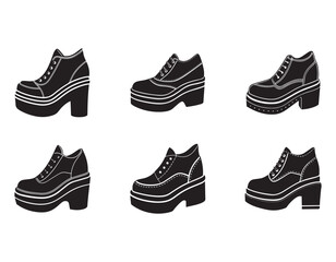 platform shoes icon silhouette vector illustration