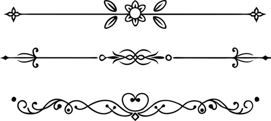 Fototapeta premium Decorative dividers and borders vector elements