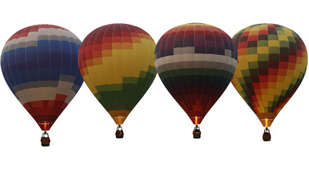 Obraz premium Four Colorful Hot Air Balloons Isolated on White