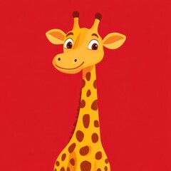 Obraz premium Cartoon giraffe portrait