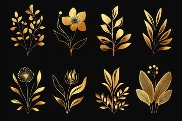 high quality picture of Floral element collection with flat design