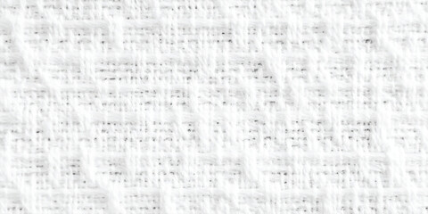 White canvas fabric background. White linen fabric texture background, in a light gray color with soft lines and a vertical crosshatching pattern. 