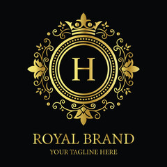 Golden vector illustration featuring an abstract background with an anniversary symbol, ideal for a vintage celebration award or business label design H