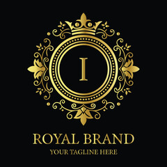 Golden vector illustration featuring an abstract background with an anniversary symbol, ideal for a vintage celebration award or business label design I