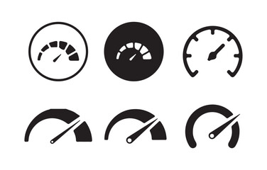 Speedometer and Dashboard Gauge Icons Set. Vector Car Meters. Victor illustration