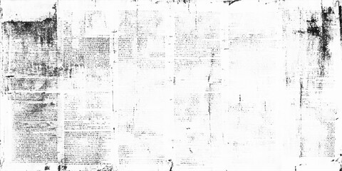 Old white newspaper paper grunge vintage background. Vector black and white vintage grunge newspaper collage background with newspaper seamless pattern with black and white.