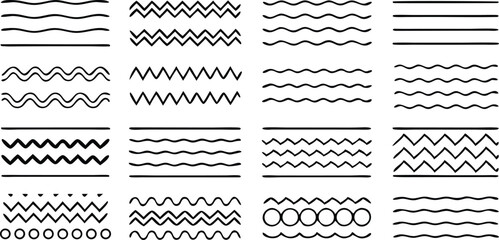 Hand drawn black line pattern elements