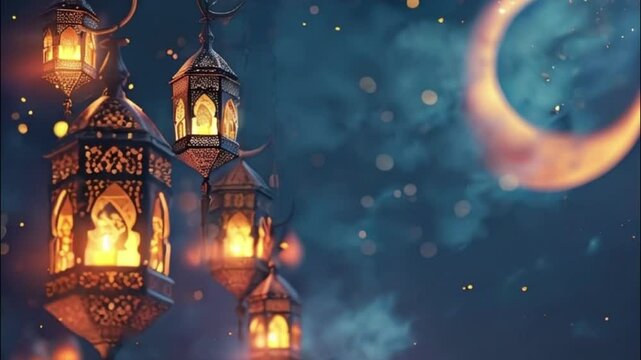 Beautiful greeting card with holiday composition for celebrate Ramadan