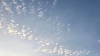A sky filled with puffy altocumulus clouds.