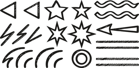 Hand drawn icon and symbol set