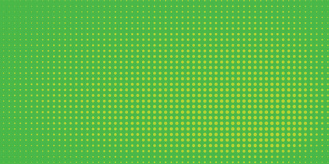 Background green pattern with halftone gradient of yellow color dots. Abstract vector halftone pattern background with color gradation half tone texture