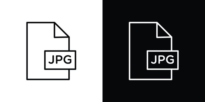 Jpg icon in black. flat graphic vector icon