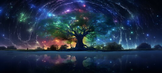 Galaxy Version of banyan world ,ai generative