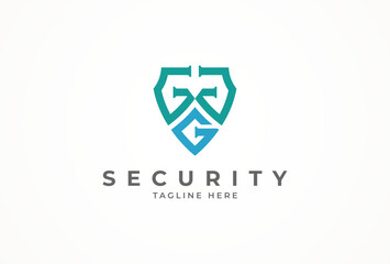 Initial Letter GGG Shield Logo, Letter GGG and shield combination, vector illustration