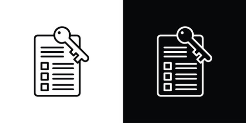 Key takeaway icon in black. flat graphic vector icon