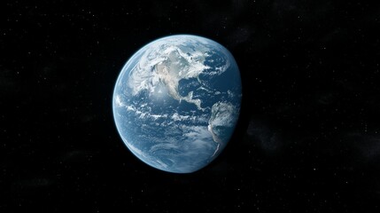 Naklejka premium View of Earth from space with vibrant colors and stars in the background