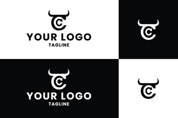 Sophisticated Letter C Bull Horn Logo