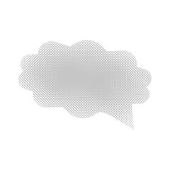 柔らかいモコモコ吹き出し　グレー