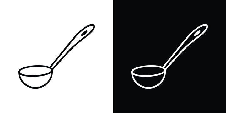Ladle icon in black. flat graphic vector icon