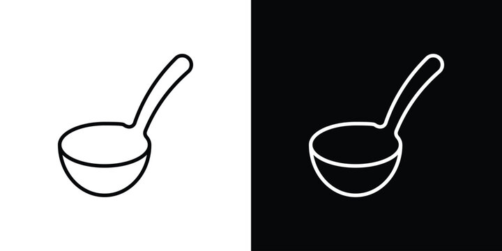 Ladle icon in black. flat graphic vector icon