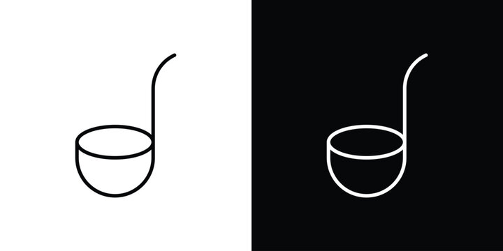Ladle icon in black. flat graphic vector icon