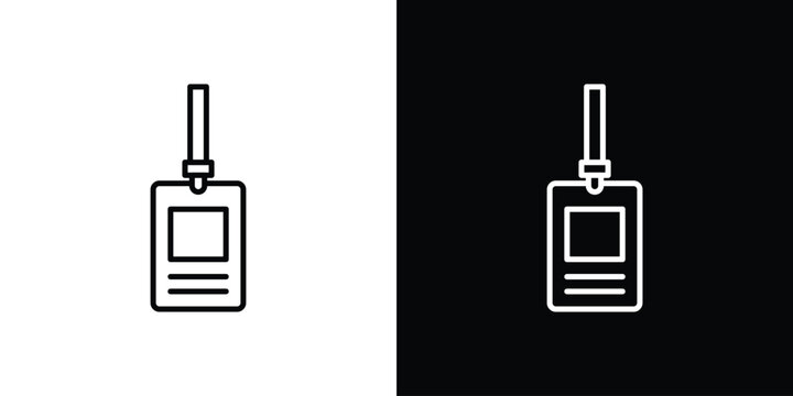 Lanyard icon in black. flat graphic vector icon