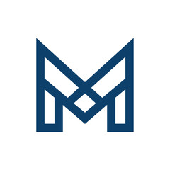 Obraz premium Stylized Letter M Monogram with Geometric