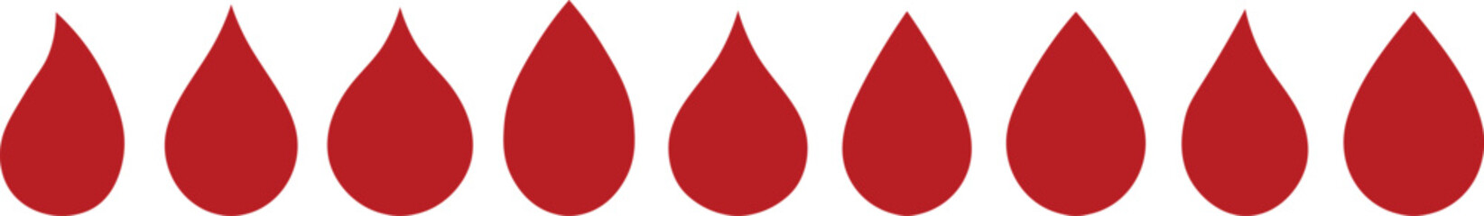 Blood drop icon collection flat illustration isolated on white background.