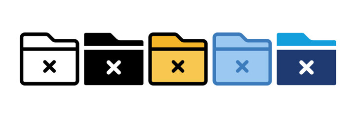 Folder Delete Icon Element For Design