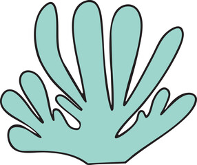 Coral colorful vector illustration Hand-drawn ocean and sea life creature. great for greeting cards, educational material, kids party invitations. Pastel colors, flat, cartoon design