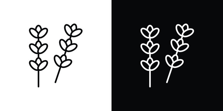 Lavender icon in black. flat graphic vector icon