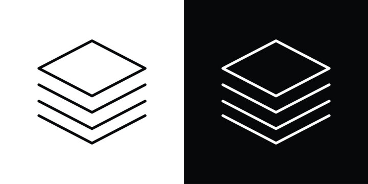 Layers icon in black. flat graphic vector icon