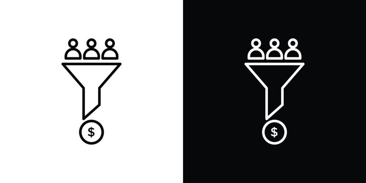 Lead conversion icon in black. flat graphic vector icon