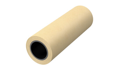 A roll of brown kraft paper commonly used for packaging, crafts, or protective covering.