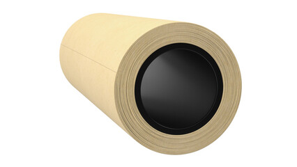 A cylindrical roll of material with a black interior, likely used for packaging or storage purposes.