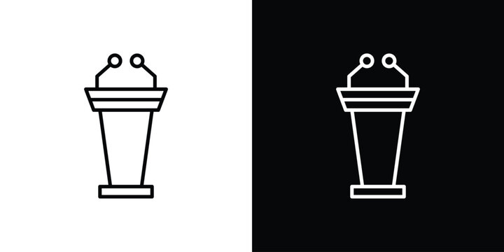 Lectern icon in black. flat graphic vector icon