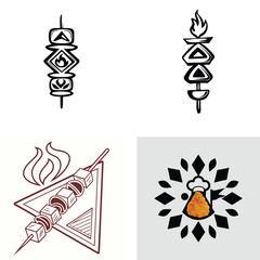 Delicious Grilled Skewers Food Illustrations & Graphic Designs