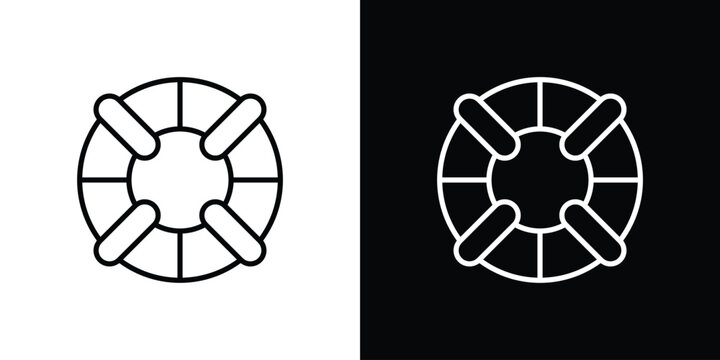 Life buoy icon in black. flat graphic vector icon